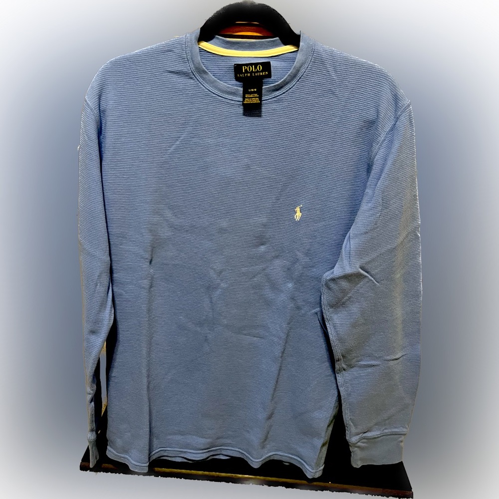 Ralph Lauren Polo Waffle-Knit Round Neck Sleep Shirt